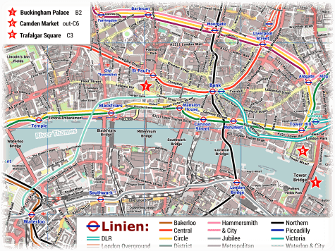 U-Bahn Plan London Zentrum